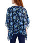 ფოტო #2 პროდუქტის Women's 3/4 Sleeve Printed Poncho Top, Created for Macy's