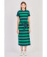 Фото #1 товара Women's Contrast Stripe Knit Midi Dress