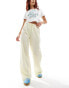 Фото #1 товара ASOS DESIGN linen blend pull on wide leg trouser in lemon