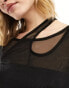 Фото #2 товара COLLUSION double layer asymmetric long sleeve top in black