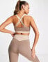 Фото #2 товара Pink Soda cross back light support sports bra in taupe