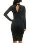 ფოტო #2 პროდუქტის Juniors' Glitter Lace Long-Sleeve Bodycon Dress