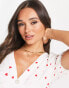 River Island puff sleeve blouse in heart print