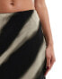 Mango printed midi skirt in black