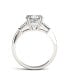 ფოტო #3 პროდუქტის Moissanite Cushion and Baguette Engagement Ring 2-3/4 ct. t.w. Diamond Equivalent in 14k White Gold