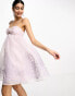 Фото #2 товара ASOS DESIGN embroidered voile mini babydoll cami dress in lilac