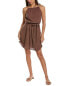 Bella Dahl Smocked Mini Dress Women's Brown Xs