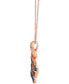 ფოტო #2 პროდუქტის Denim Ombré (3/4 ct. t.w.) & White Sapphire (1/8 ct. t.w.) Spiral 20" Pendant Necklace in 14k Rose Gold