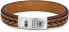 Men´s leather bracelet Stranded Cognac RR-L0080-S