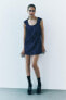 ZW COLLECTION BEADED DENIM-EFFECT DRESS