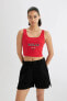 Fit Nba Chicago Bulls Crop Bisiklet Yaka Ribana Atlet B9960ax24sm