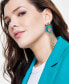 Gold-Tone Color Crystal Fringe & Ribbon-Wrapped Circle Statement Earrings, Created for Macy's - фото #2