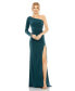 Women's One Sleeve Beaded Cuff Side Twist Gown