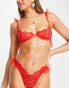 Фото #1 товара ASOS DESIGN frilly underwired bra in red