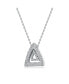 ფოტო #2 პროდუქტის Sterling Silver White Gold Plated Cubic Zirconia Triangle Design Pendant