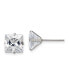 ფოტო #1 პროდუქტის Stainless Steel Polished Square CZ Stud Earrings