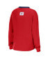 Women's Red Washington Nationals Waffle Henley Long Sleeve T-shirt