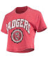 Фото #3 товара Women's Red Wisconsin Badgers Edith Vintage-Inspired Burnout Crop T-shirt