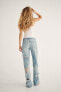 RIPPED MID-RISE WIDE-LEG TRF JEANS