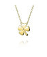 ფოტო #2 პროდუქტის Irish Lucky Shamrock Good Luck Charm Four Leaf Clover Pendant Necklace For Women Yellow Gold Plated .925 Sterling Silver