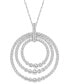 ფოტო #1 პროდუქტის Diamond Triple Circle 18" Pendant Necklace (1 ct. t.w.) in 14k White Gold
