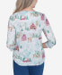 ფოტო #5 პროდუქტის Petite Classics Triple Notch Neck Deer Village Top