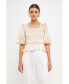 ფოტო #2 პროდუქტის Women's Sheen Smocked Top