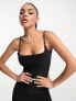 Фото #2 товара Fashionkilla sculpted square neck cami bodycon mini dress with low back in black