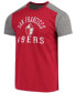 ფოტო #3 პროდუქტის Men's Scarlet, Heathered Gray San Francisco 49Ers Gridiron Classics Field Goal Slub T-shirt