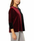 Фото #3 товара Women's Stretch Velour Color Block Tunic Top