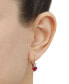 ფოტო #3 პროდუქტის Lab-Grown Pink Sapphire (2 ct. t.w.) & Cubic Zirconia Heart Drop Earrings in 14k Gold