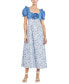 ფოტო #1 პროდუქტის Women's Denim-Trim Maxi Dress
