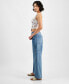 Фото #1 товара Women's Twisted-Seam Cargo Wide-Leg Jeans, Created for Macy's
