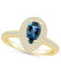 Фото #1 товара Кольцо Macy's london Blue Topaz & Diamond Gold