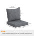Фото #6 товара Набор подушек и спинок для садовой мебели Simplie Fun 4-Piece Patio Chair Cushion and Back Pillow Set, серый