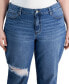 ფოტო #4 პროდუქტის Trendy Plus Size Cuffed Girlfriend Jeans
