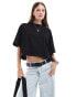 ASOS DESIGN boxy cropped t-shirt in black