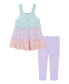 ფოტო #2 პროდუქტის Toddler Girls Tiered Gingham Tunic Capri Leggings Set