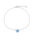 Фото #1 товара Sterling Silver Blue Inlay Opal Disc Anklet