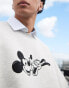 ASOS DESIGN Disney unisex extreme oversized scuba sweatshirt with Mickey Mouse & Pluto print in grey marl