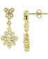 ფოტო #3 პროდუქტის Cubic Zirconia Flower Drop Earrings in 18k Gold-Plated Sterling Silver, Created for Macy's