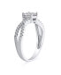 ფოტო #2 პროდუქტის Bridal Set 2CT Solitaire Cubic Zirconia Pave CZ Twist Criss Cross Infinity Engagement Ring For Women Anniversary Wedding Band Ring Set Sterling Silver