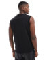 FCUK large chest logo sleeveless t-shirt vest in black