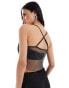 Фото #4 товара ASOS DESIGN cowl neck cami top in hotfix fishnet in black