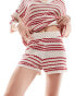 ASOS DESIGN knitted short co ord in red stripe Красный, XS - EU 32-34 - фото #1