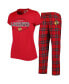 ფოტო #1 პროდუქტის Women's Red, Black Chicago Blackhawks Badge T-shirt and Pants Sleep Set