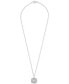 ფოტო #3 პროდუქტის Diamond Cushion Cluster 18" Pendant Necklace (1/10 ct. t.w.) in Sterling Silver