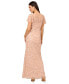 ფოტო #2 პროდუქტის Women's Bead Flutter-Sleeve Sequin Gown