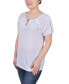 ფოტო #3 პროდუქტის Petite Swiss Dot Short Sleeve Top