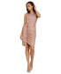 Фото #6 товара Women's Sequined Ruched-Side Bodycon Dress